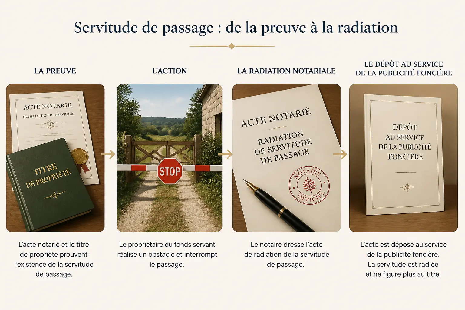 Peut-on fermer une servitude de passage : titre, acte notarié, barrière et formalités de clôture